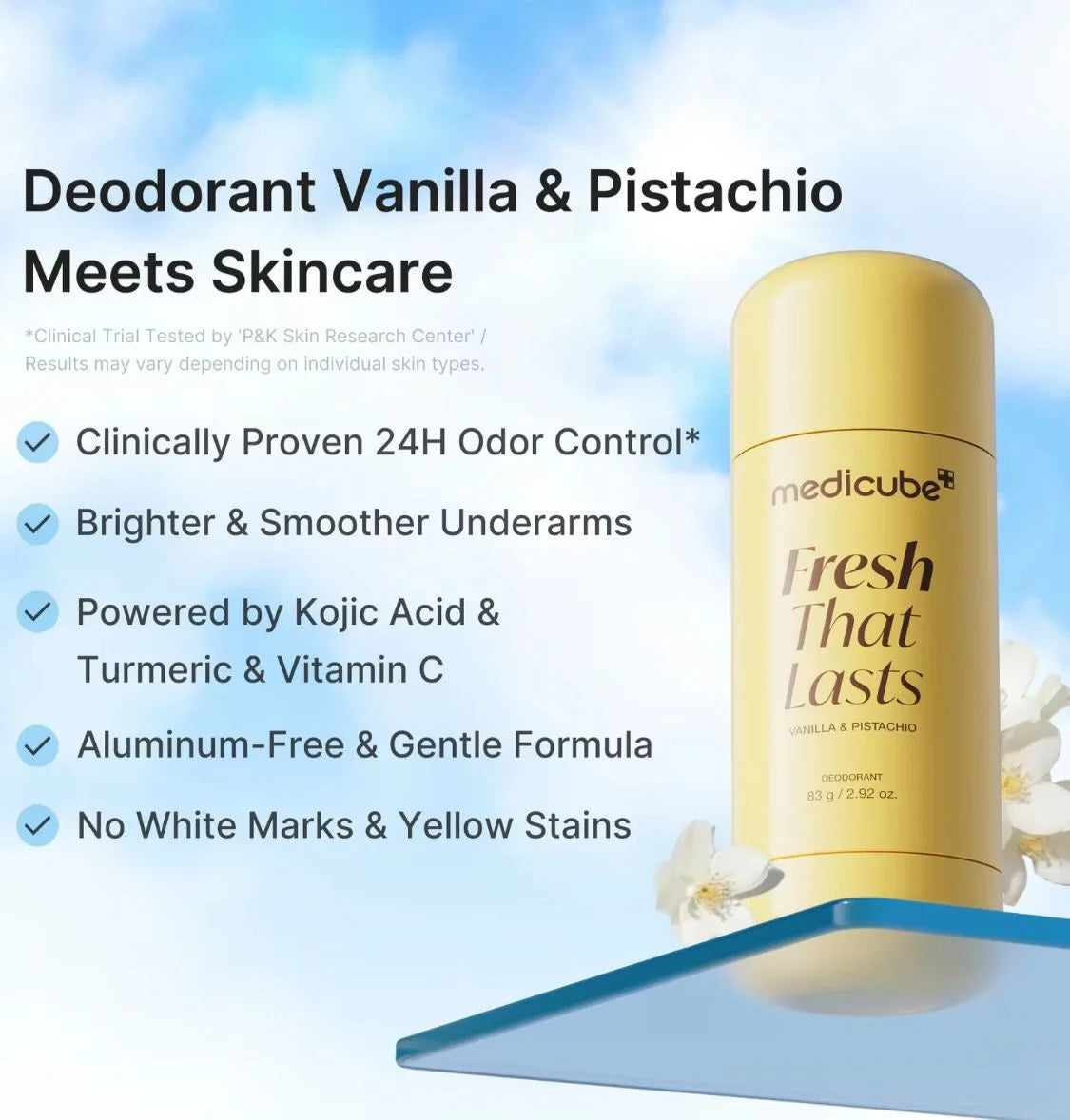 Vanilla Pistachio Deodorant 24H Odor Control - Aluminum-Free - Fresh That Lasts